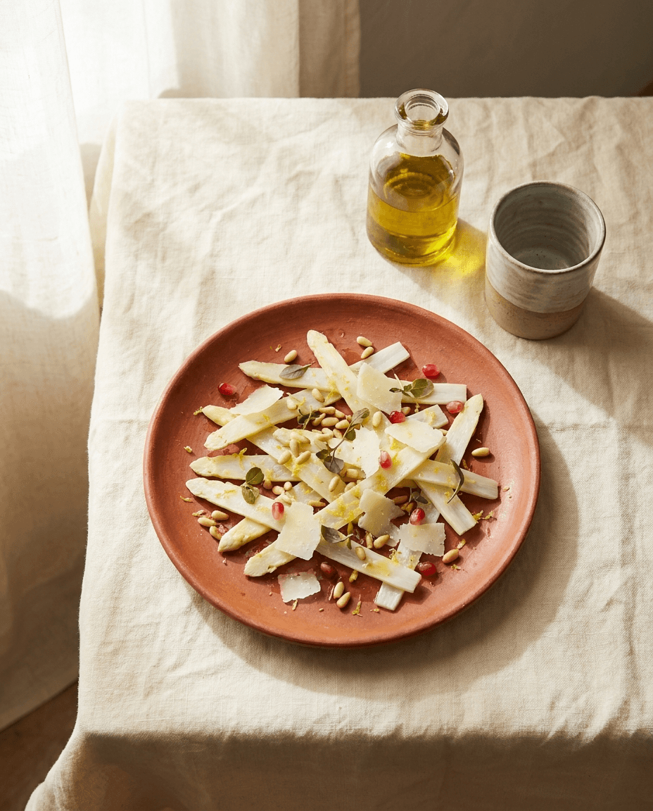 Spargel-Carpaccio · Karte vom 19. Mai